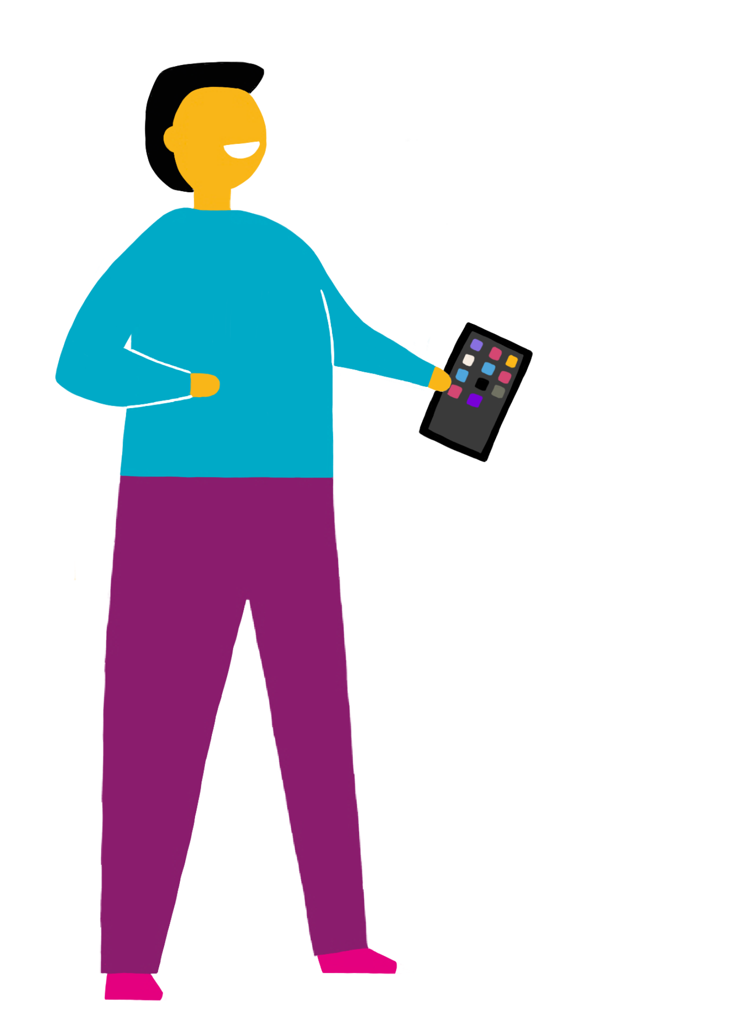 a person holding a tablet