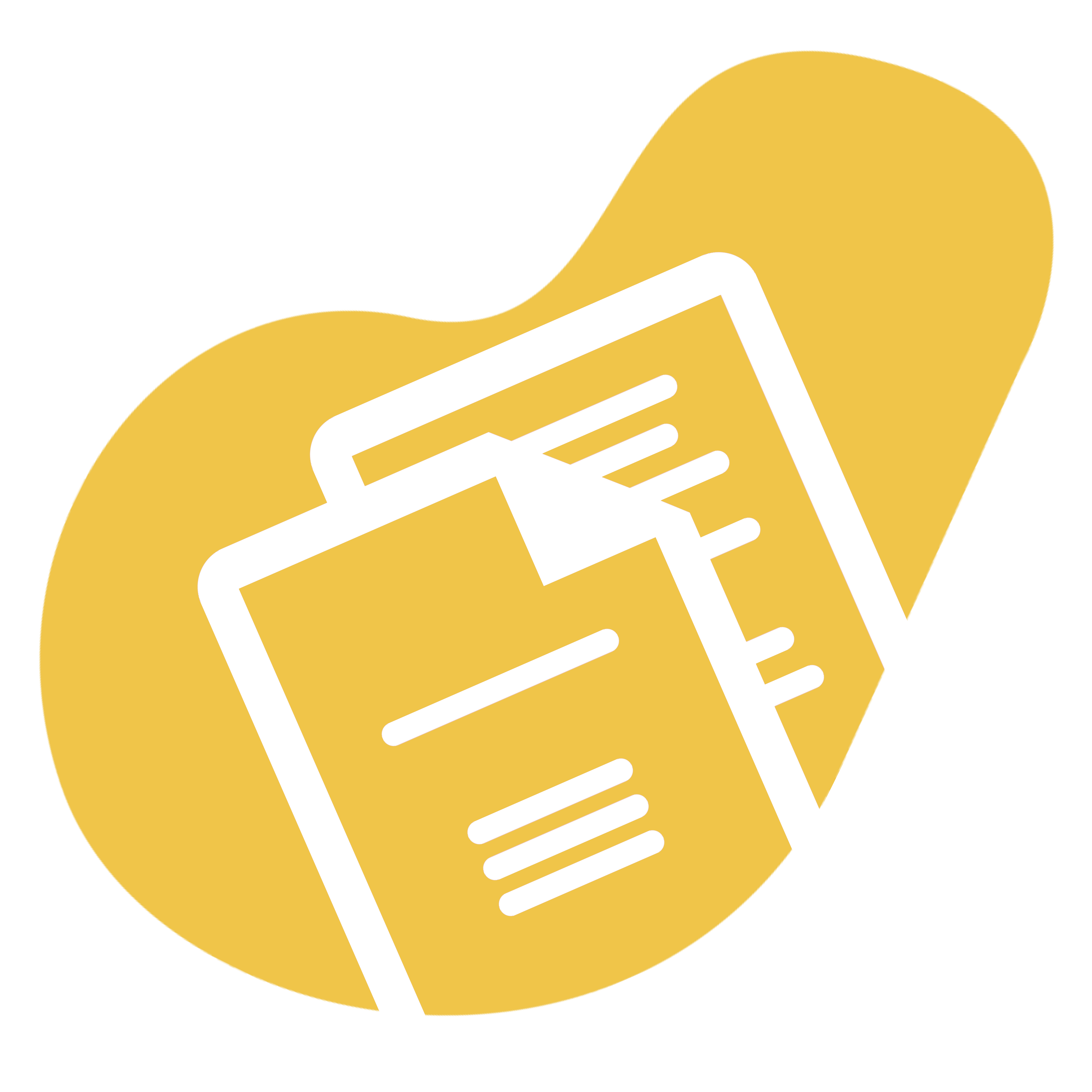 A yellow blob with an overlay of a document icon in white