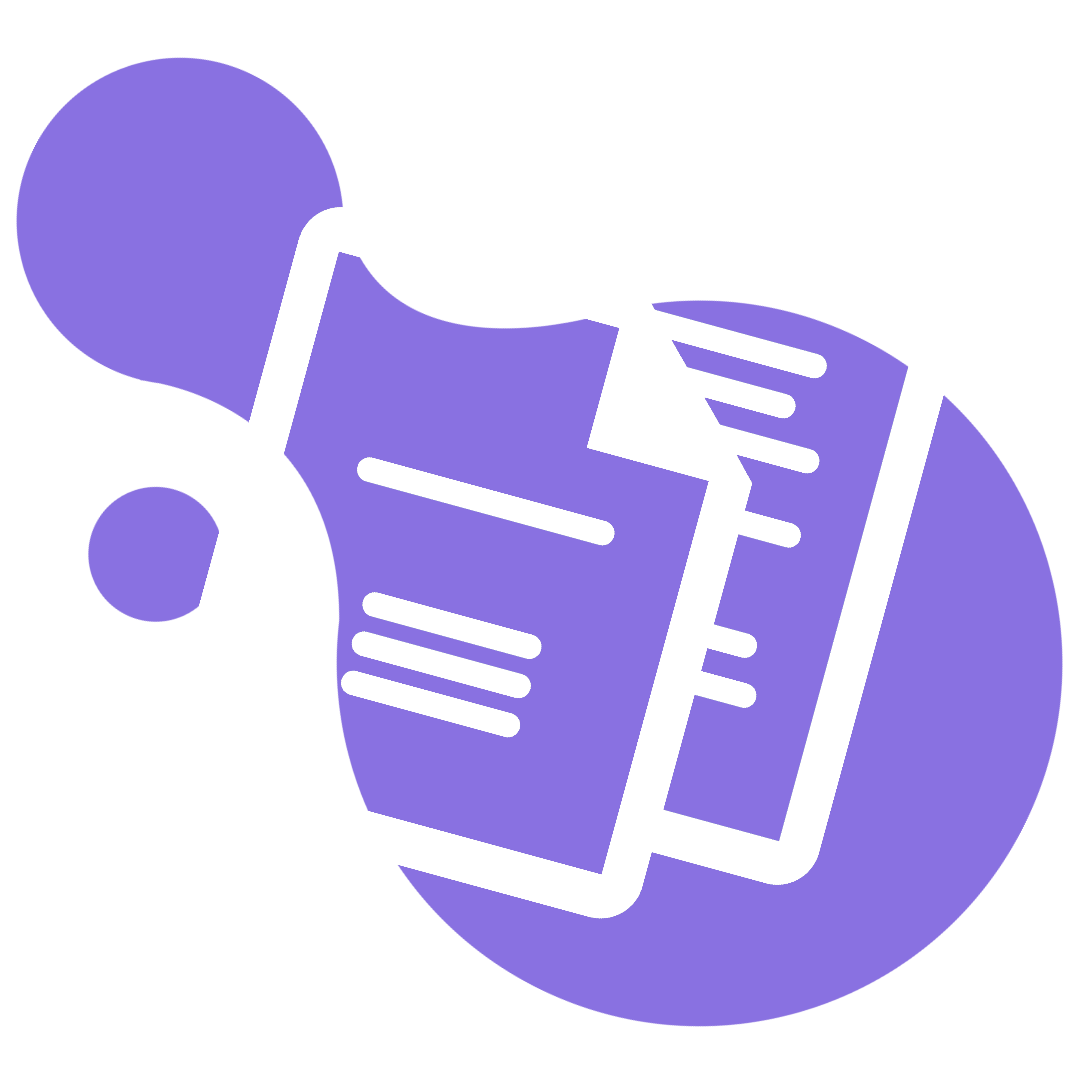 A purple blob with an overlay of a document icon in white