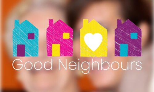 The Good Neighbour logo which is a row of illustrated houses