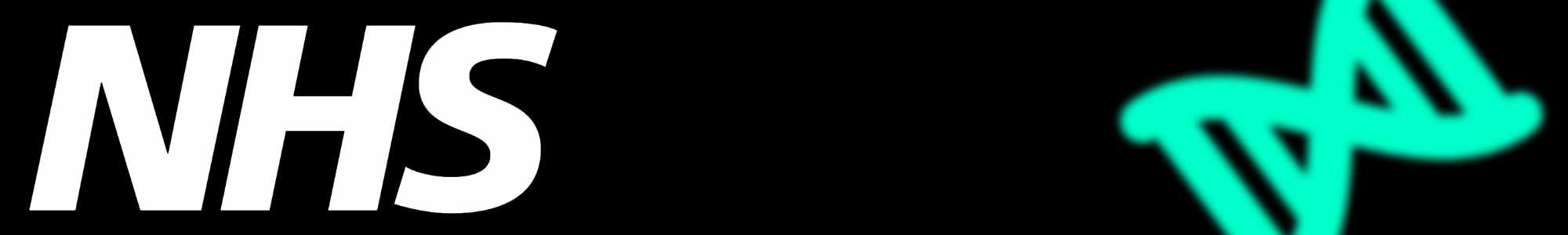 A blurred image of a DNS strand icon with the NHS logo overlayed